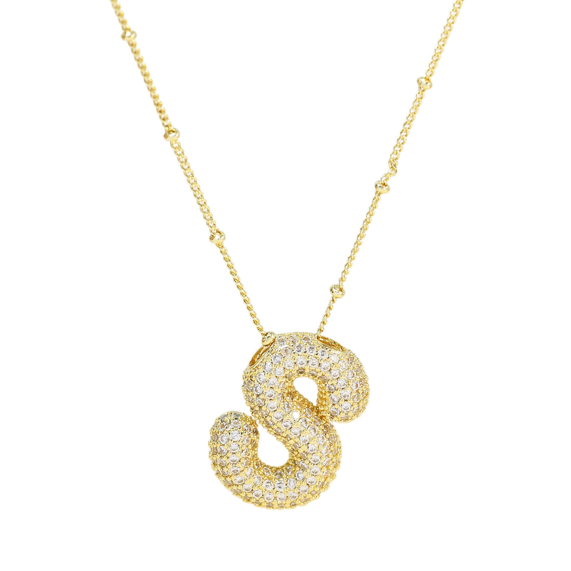 Brass Zircon Letter Pendant Necklace for Women ā Personalized & Stylish - Beauty Belliss